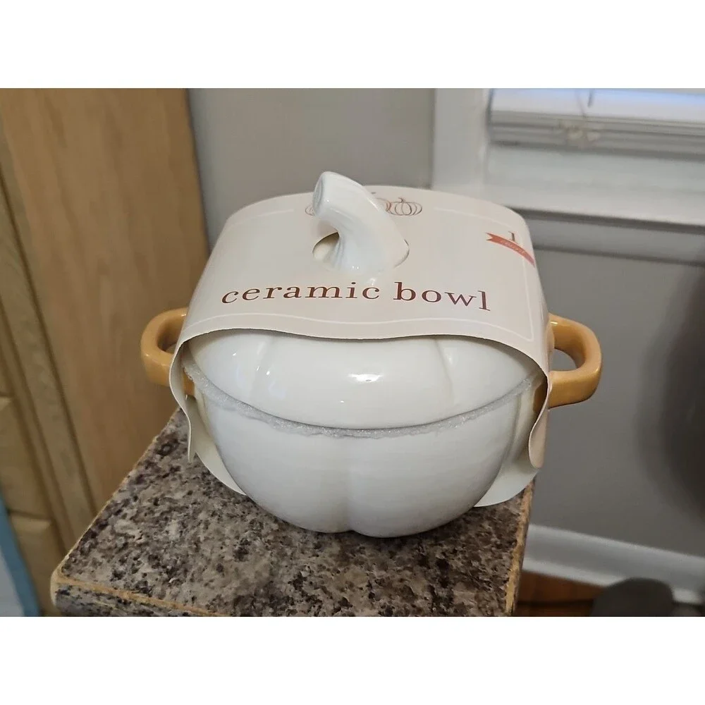 Target Newclassic White Pumpkin Ceramic Candy Bowl Fall Decor 6
